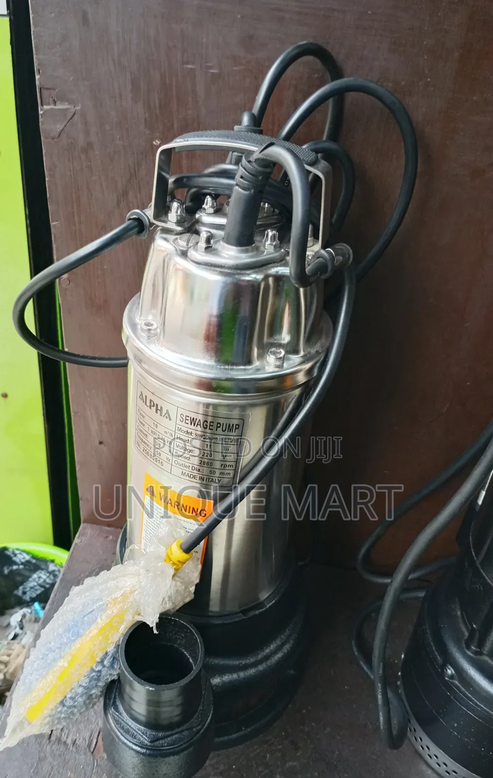 1.5hp Stainless Italian Sewage Submersible Pump With Grinder