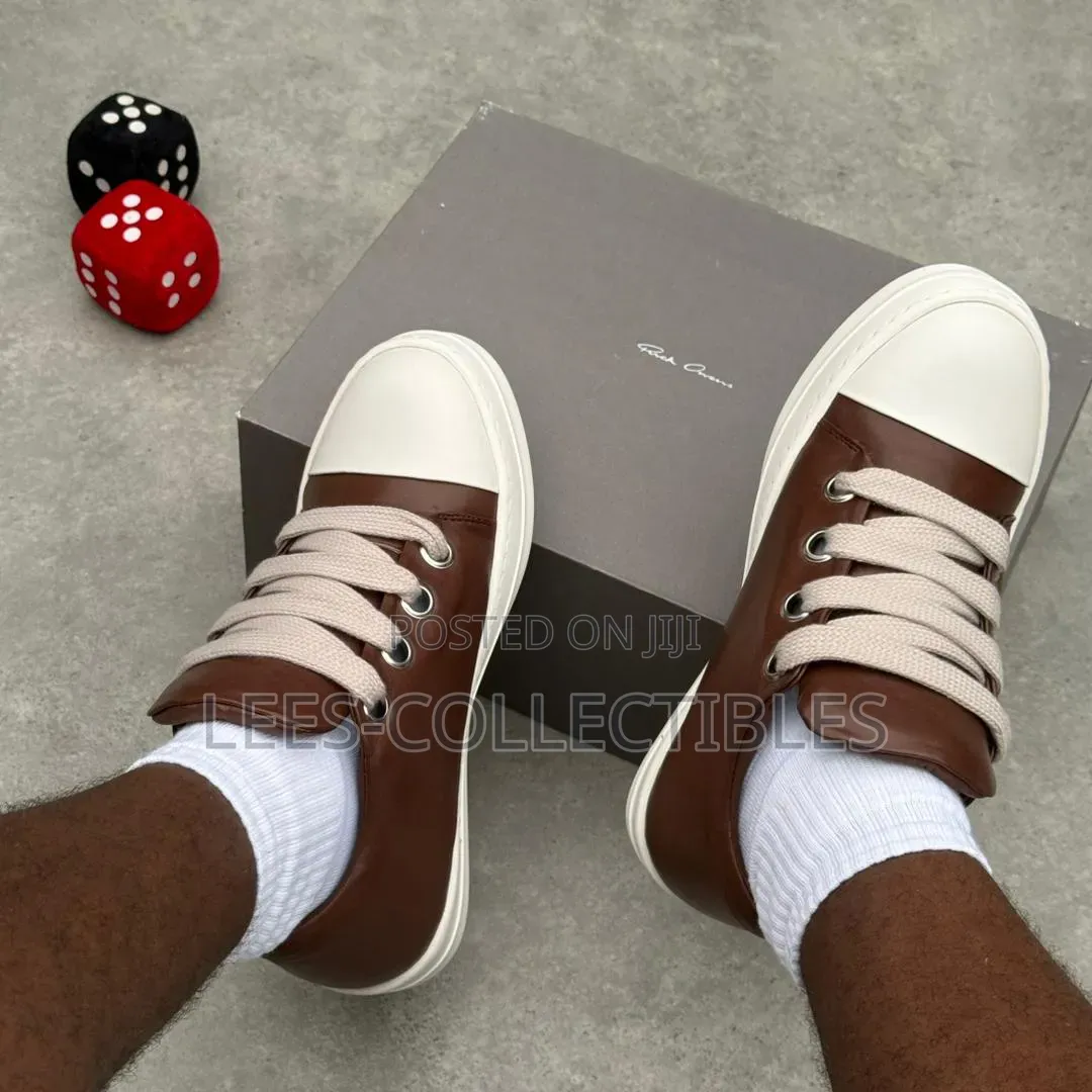 Brown Color Rick Owens Puff Sneakers