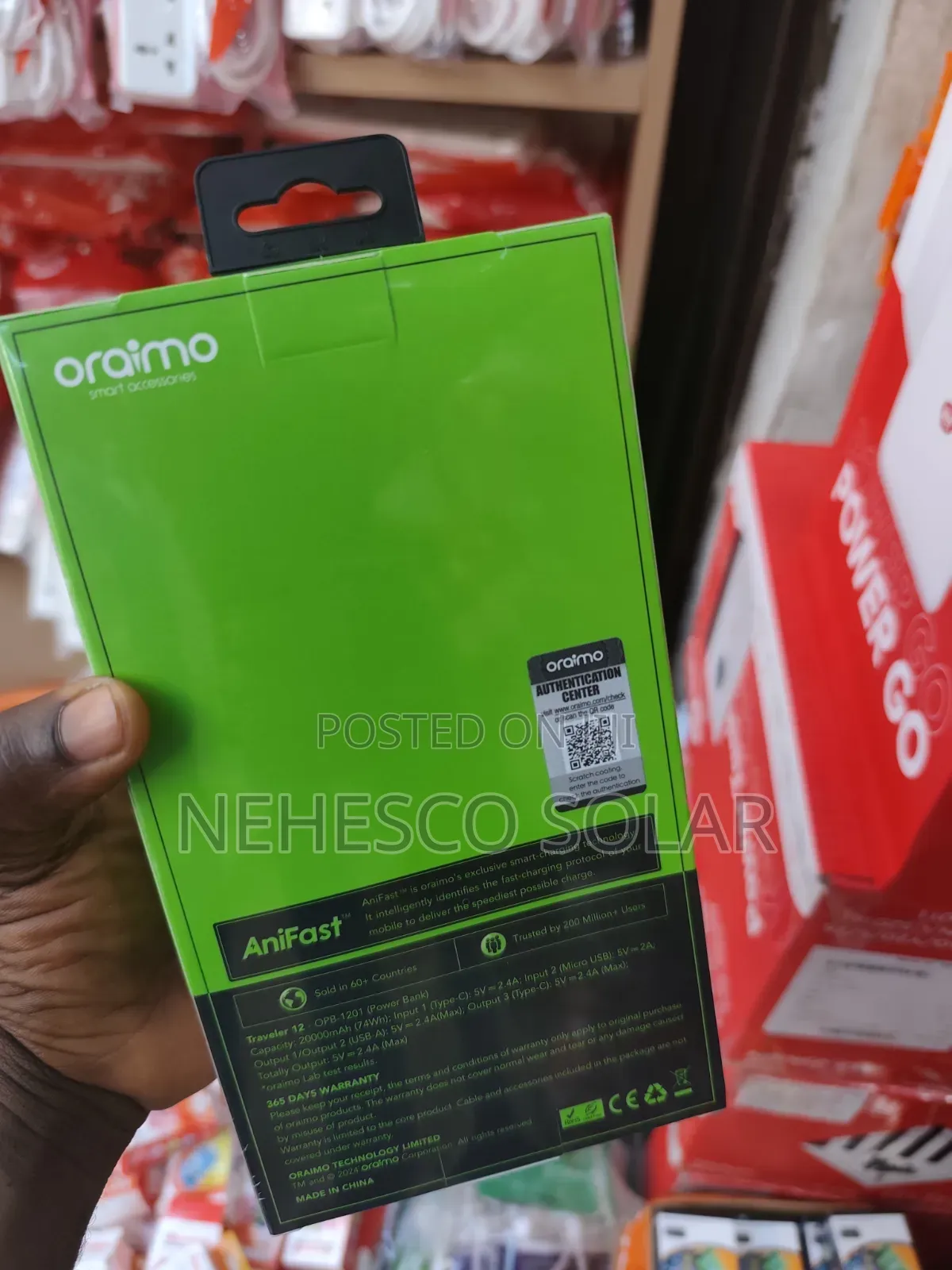 Original Oraimo 20,000mah With Torch 4 Ports