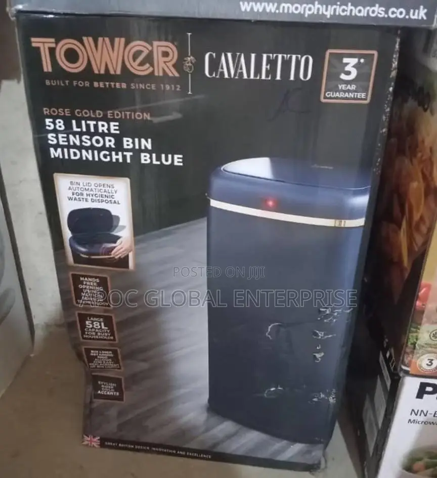 Tower Cavaletto Sensor Bin, 58l, Midnight Blue