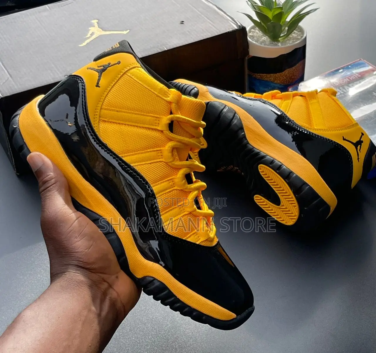 Original Air Jordan 11 Black and Yellow