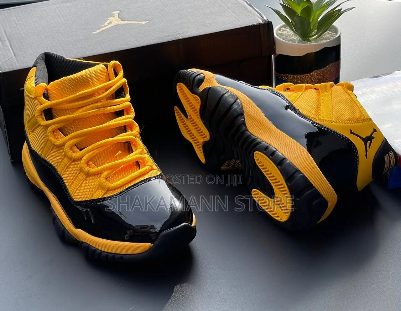 Original Air Jordan 11 Black and Yellow