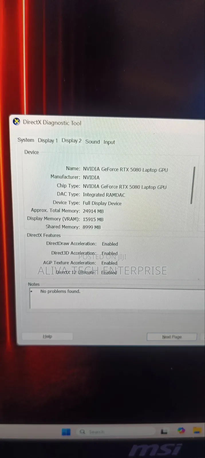 New Laptop MSI Vector 16 HX AI A2XWIG 16GB Intel Core Ultra 9 SSD 1T