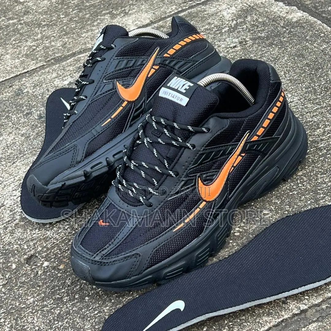 Original Nike Air Max Initiator Triple Black Orange Swoosh