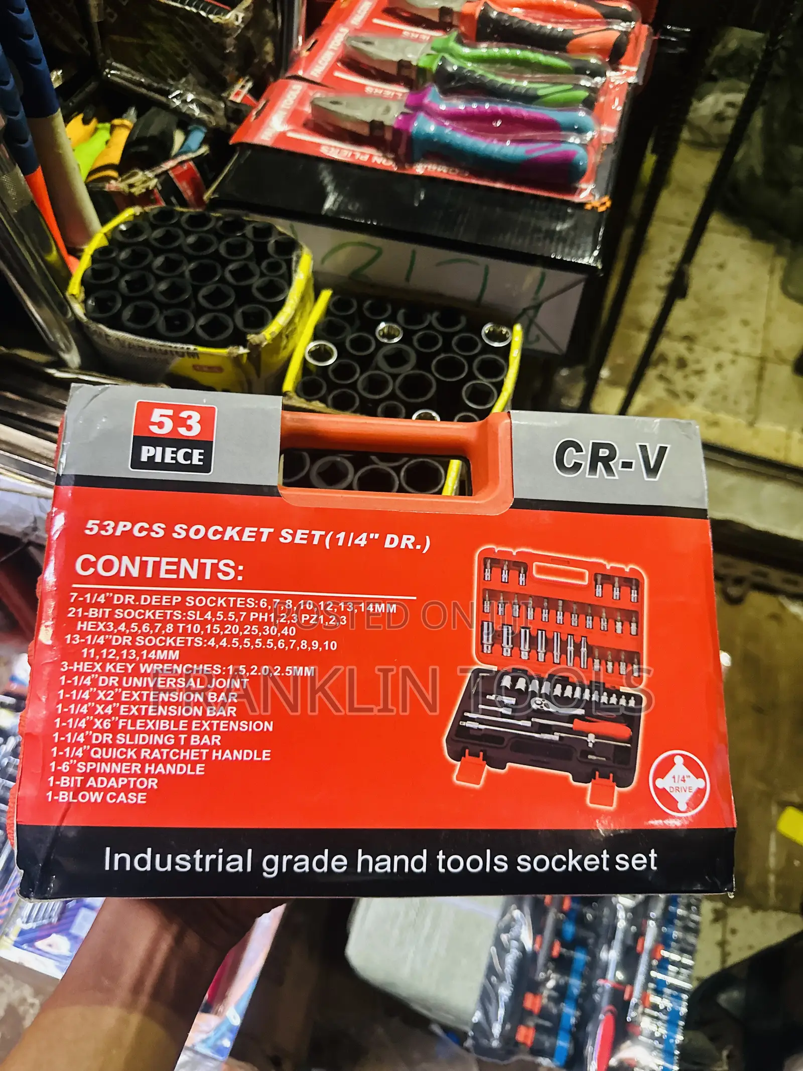 Cr-v 53-Piece Industrial Socket Set 1/4”