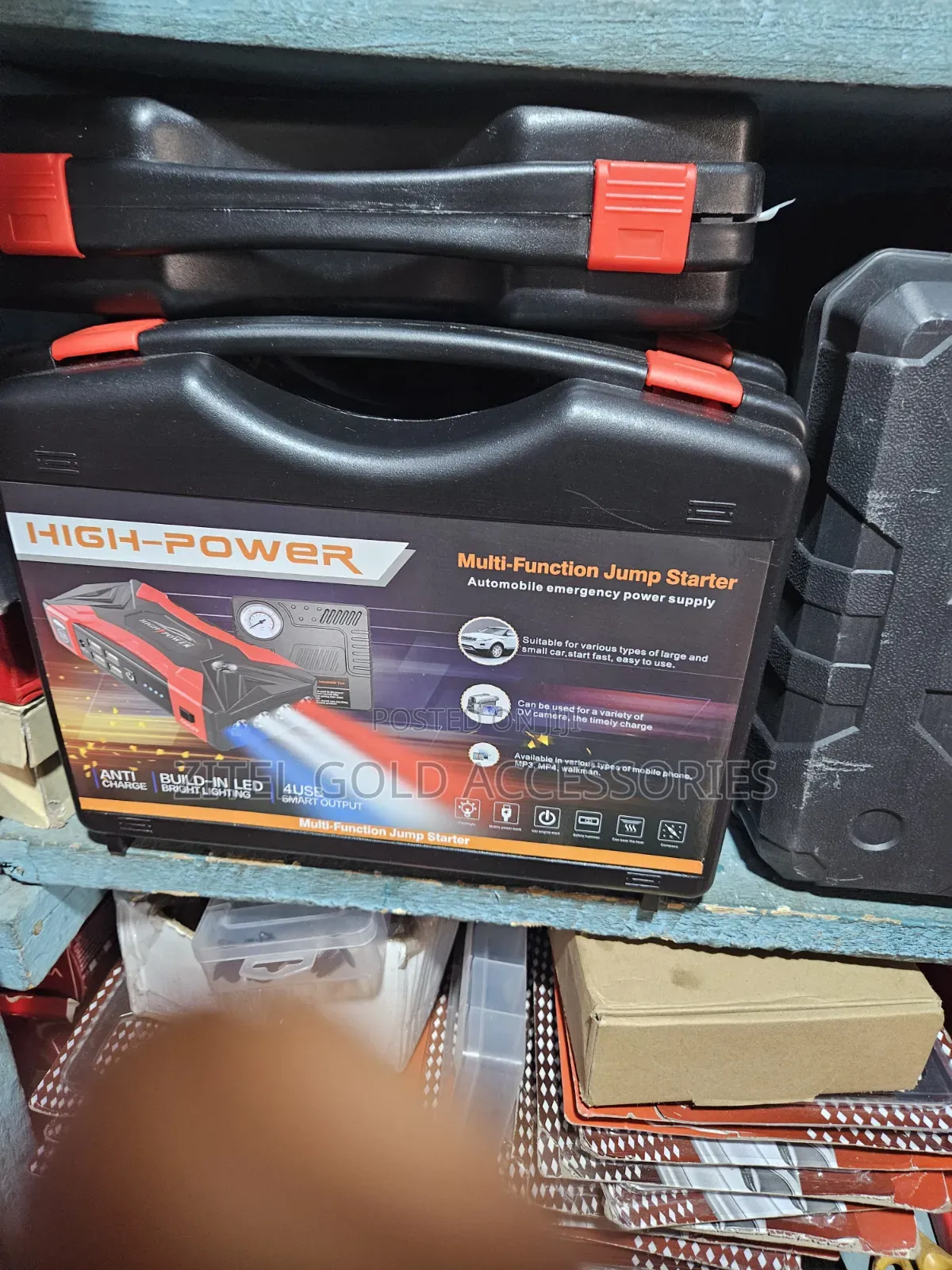 High Power Car Tyre Pump/Air Inflator With Power Bank Jump Starter