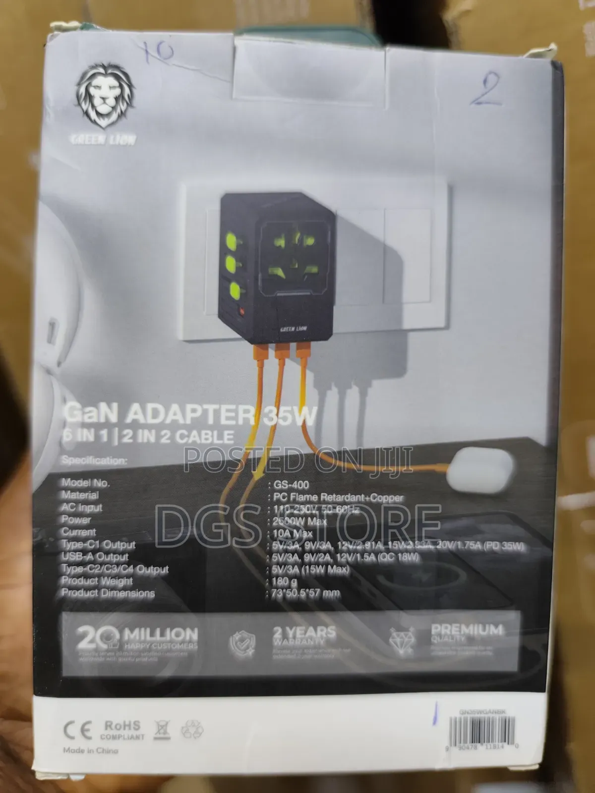 Green Lion 2500w Max Gan Adapter 35w 6in1 /2in2 Cable