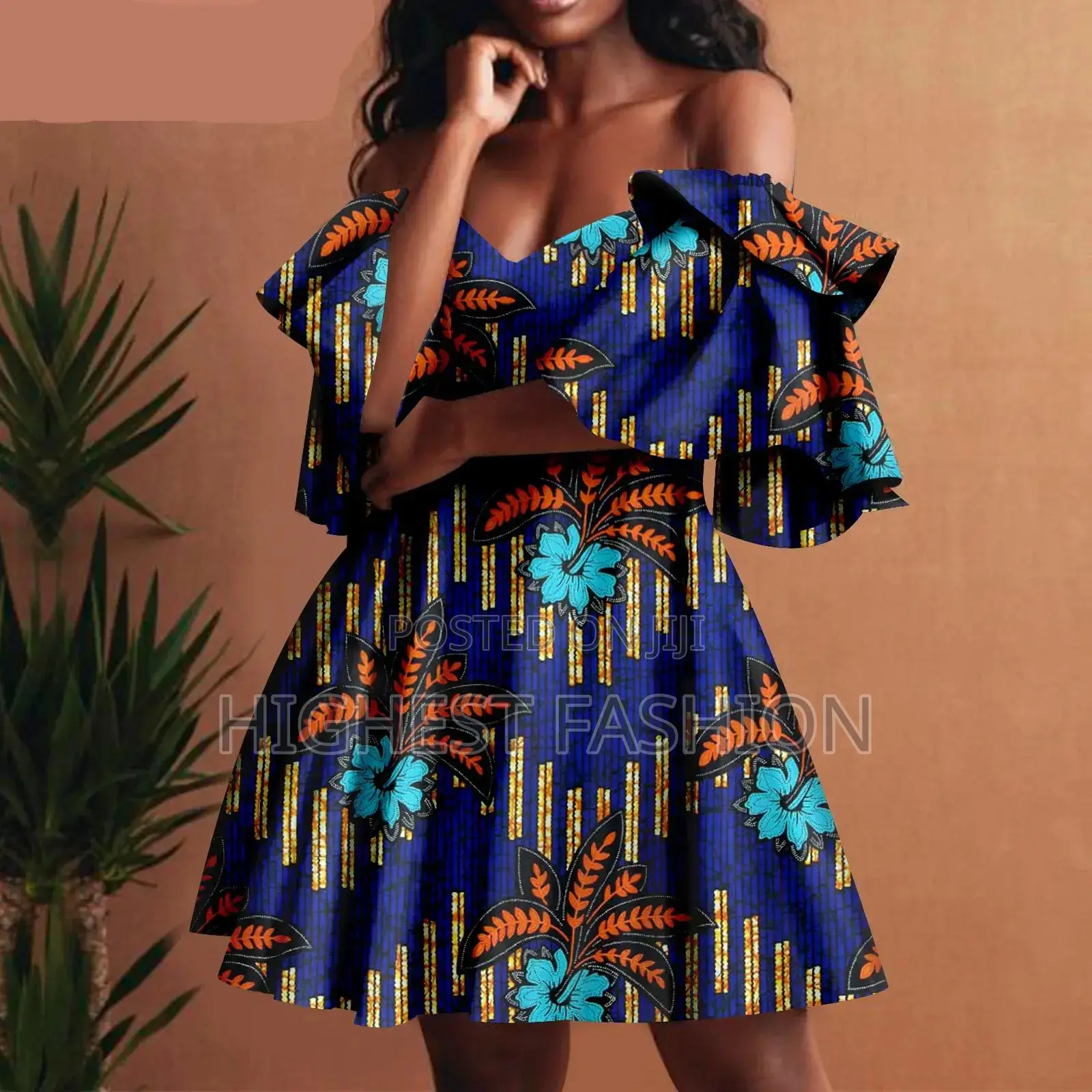 Sexy Off Shoulder Ankara Dress