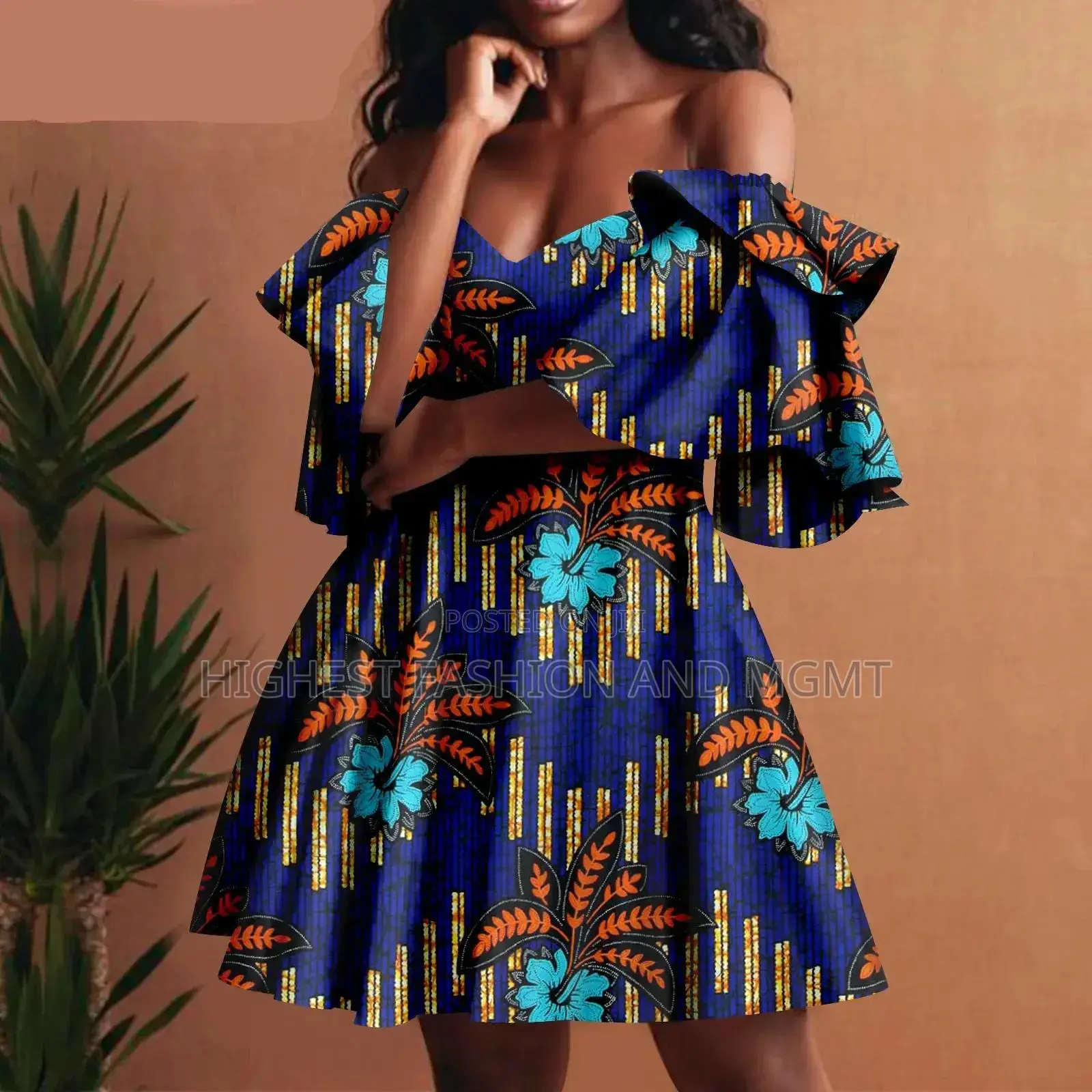 Sexy Off Shoulder Ankara Dress