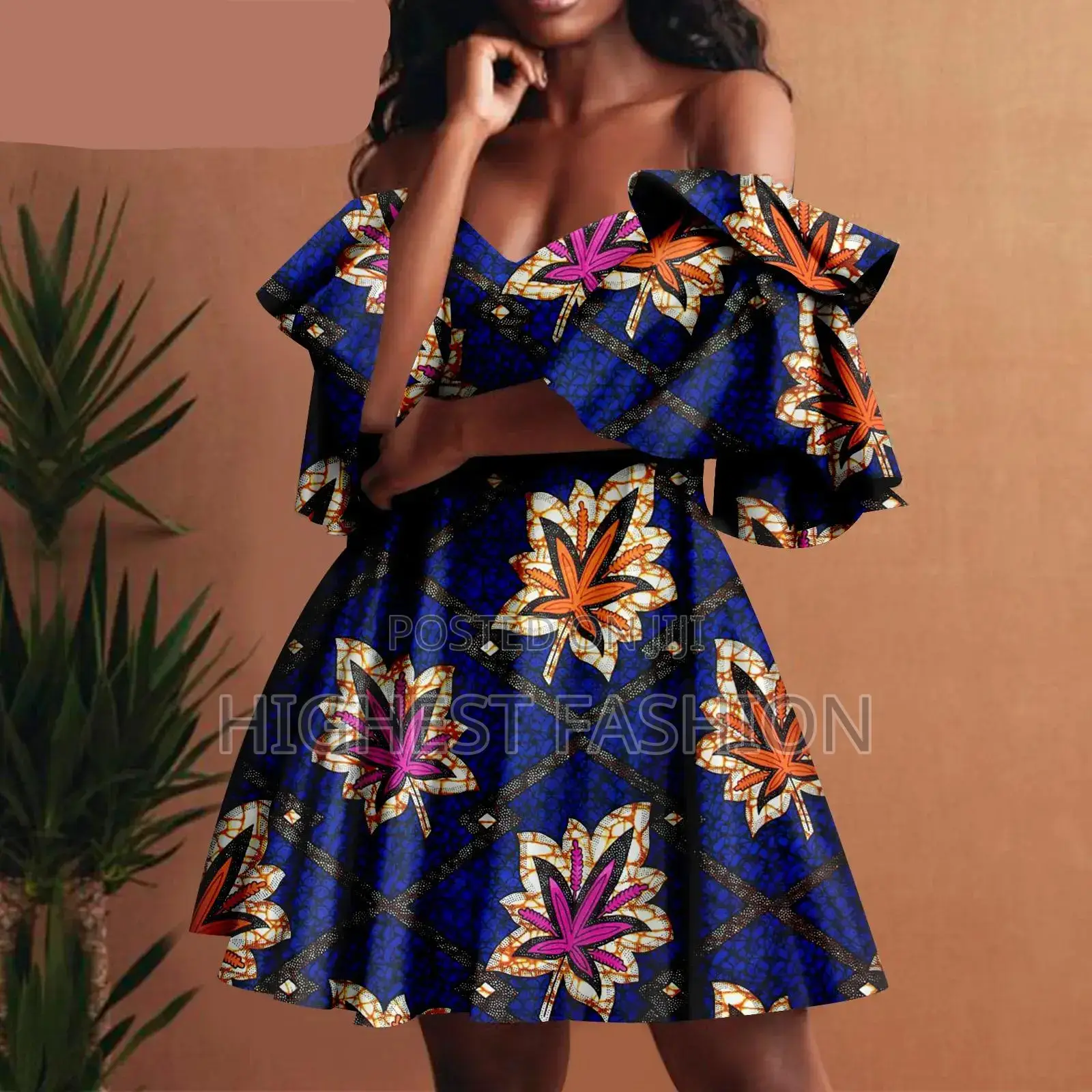 Sexy Off Shoulder Ankara Dress