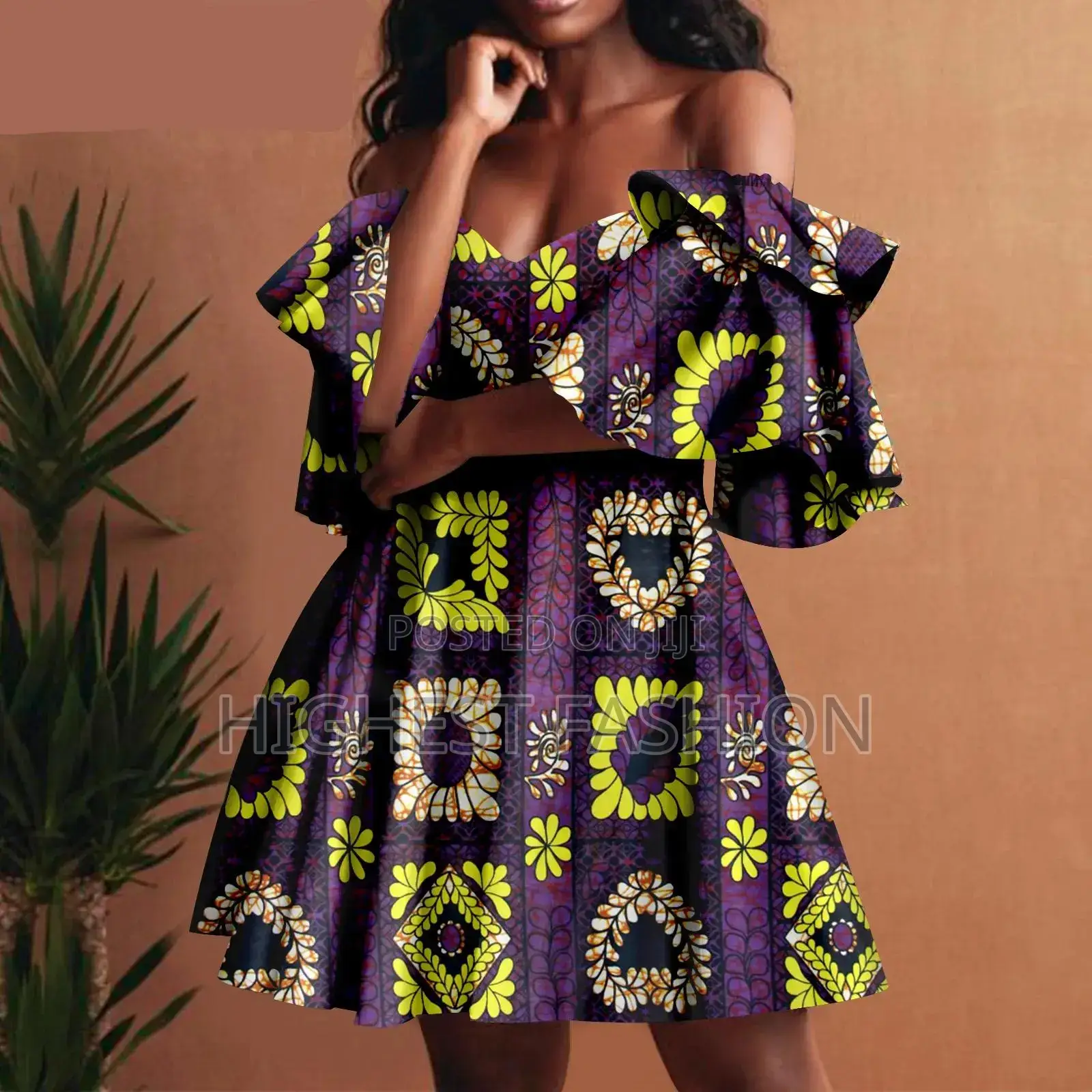 Sexy Off Shoulder Ankara Dress