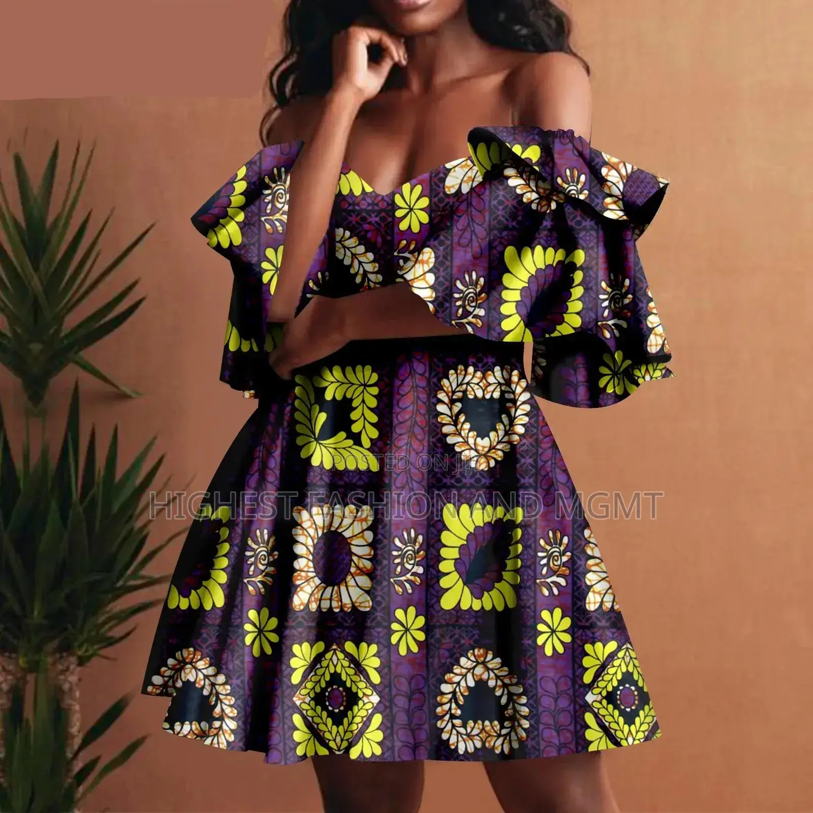 Sexy Off Shoulder Ankara Dress