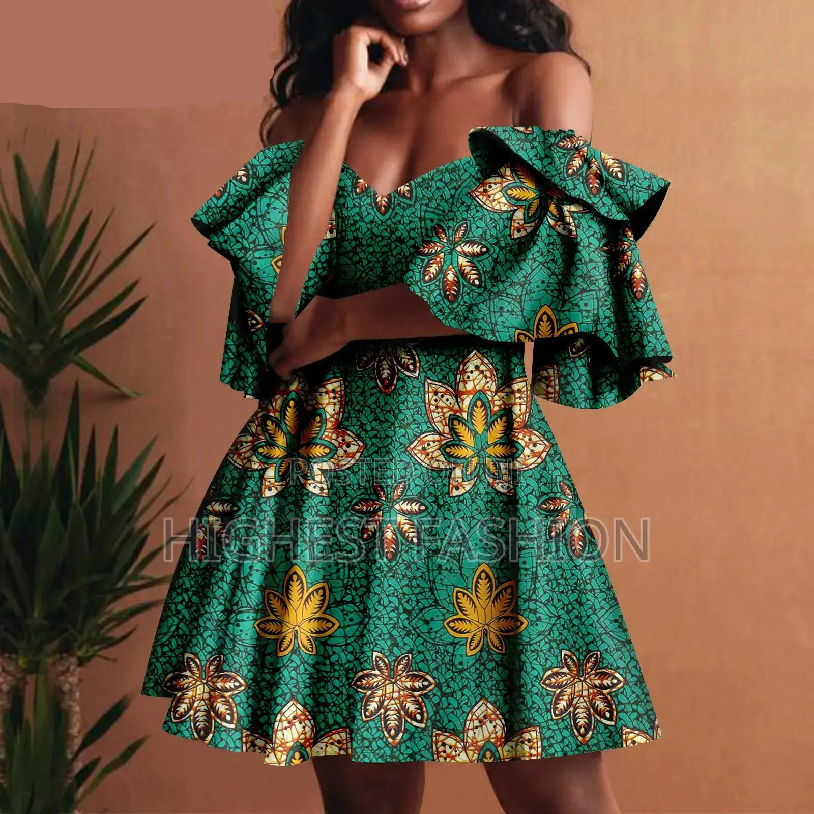 Sexy Off Shoulder Ankara Dress
