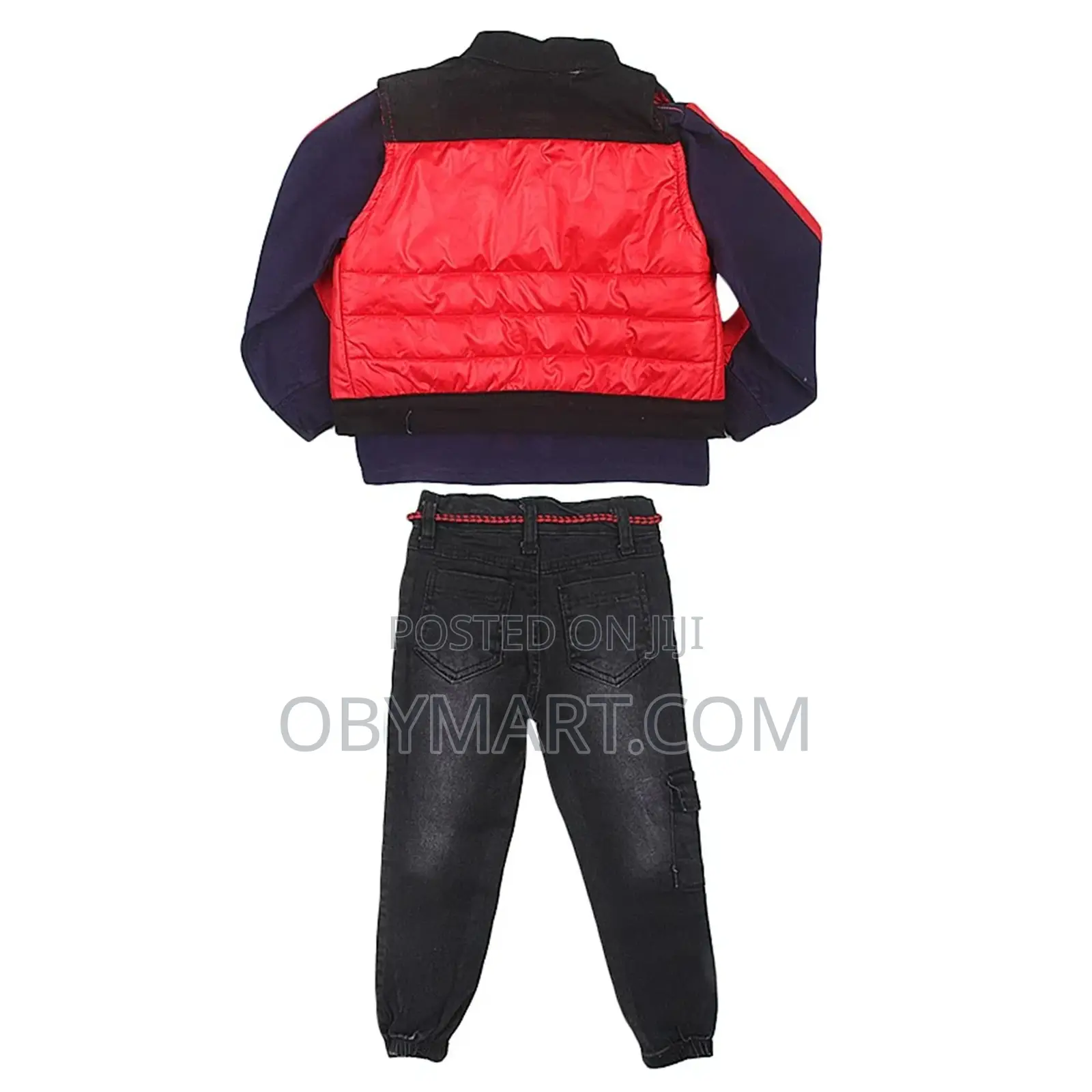 3 in 1 Turkey Classic Boys Jeans Trouser With Inner Top and Red Jacket