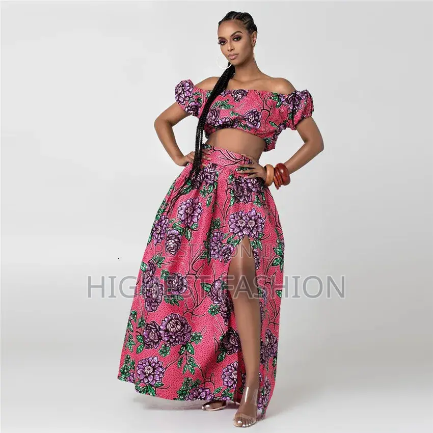 Shoulder Off Crop Top and Skirt