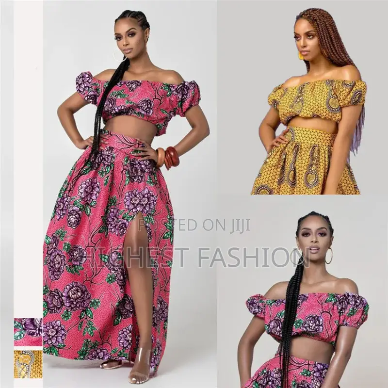 Shoulder Off Crop Top and Skirt