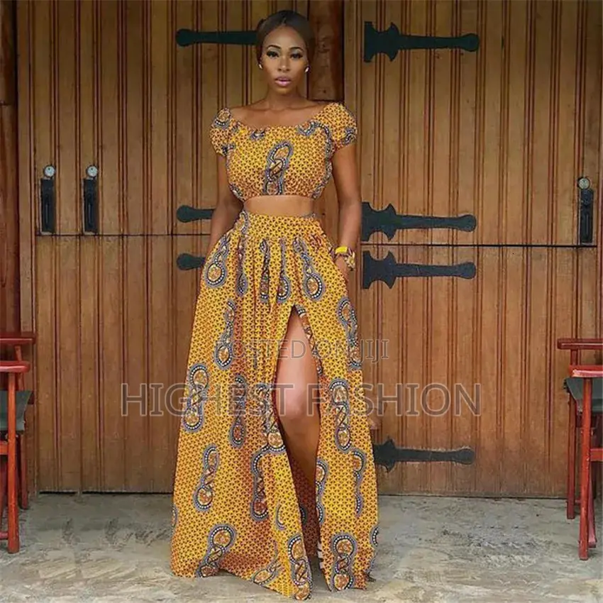 Shoulder Off Crop Top and Skirt