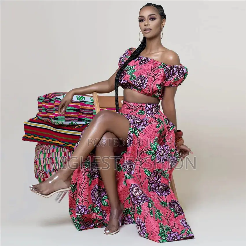 Shoulder Off Crop Top and Skirt