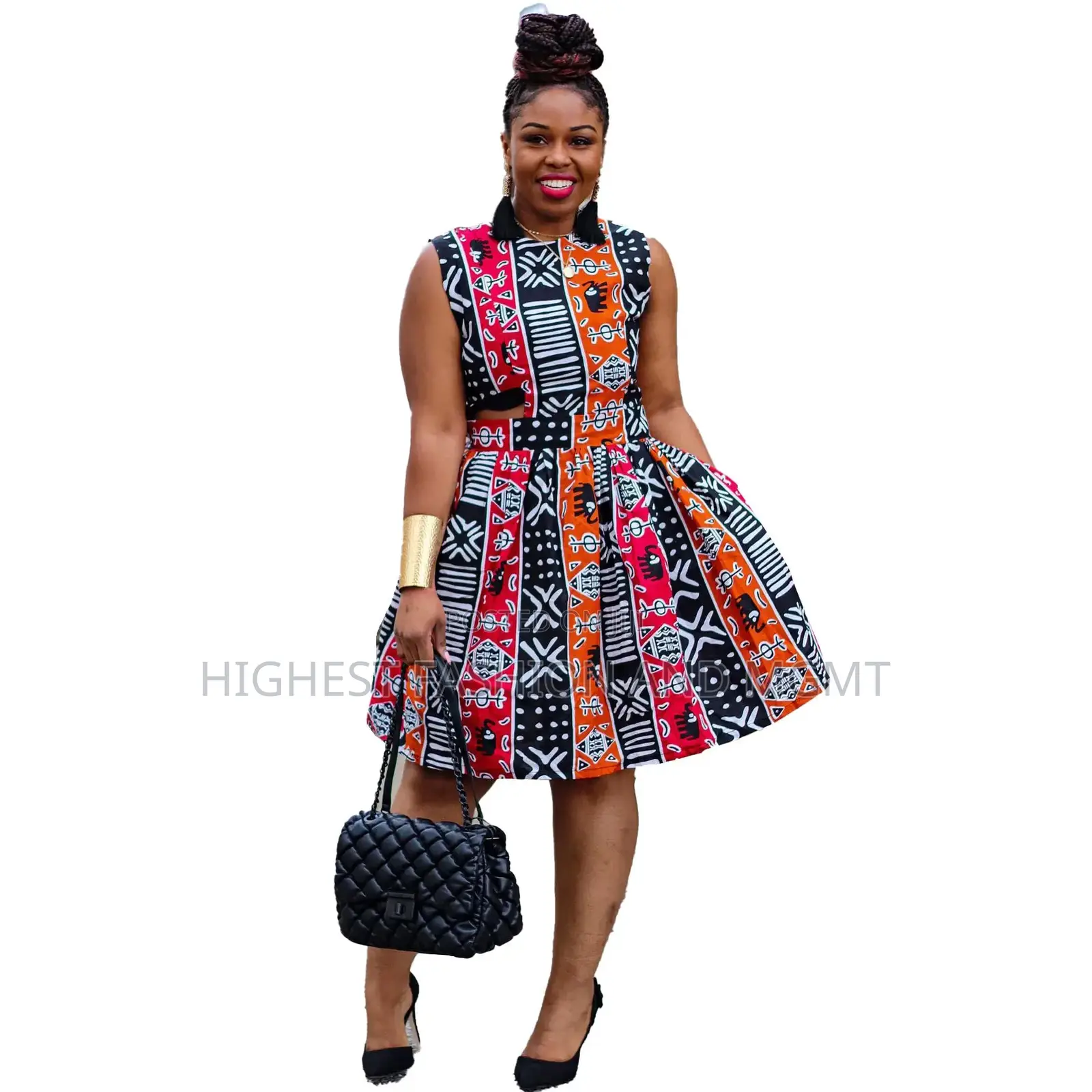 Hollow Waist Sleeveless Dress