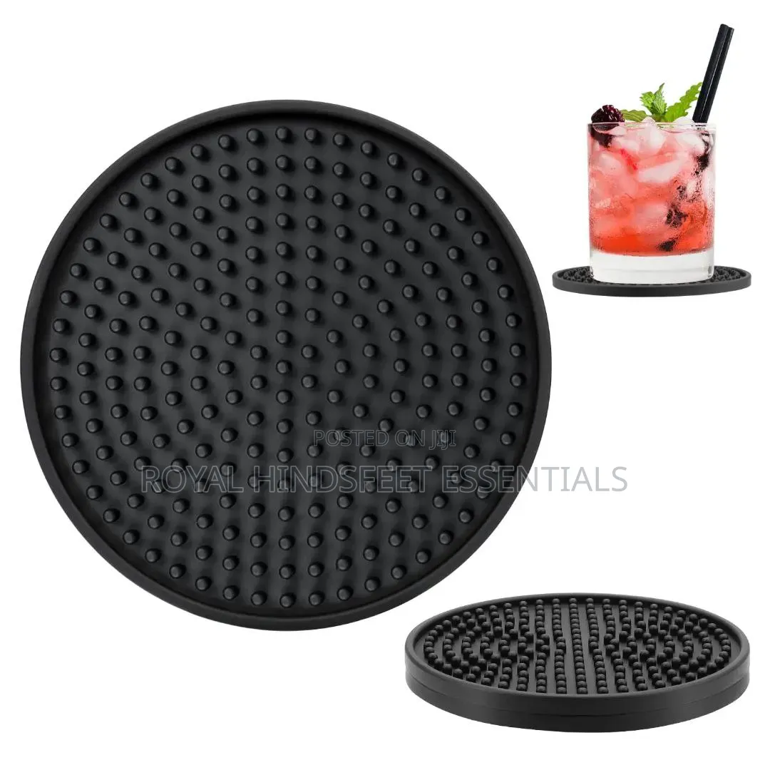 Quality Non-Slip Silicone Drink Coasters / Cup Mats 6pcs