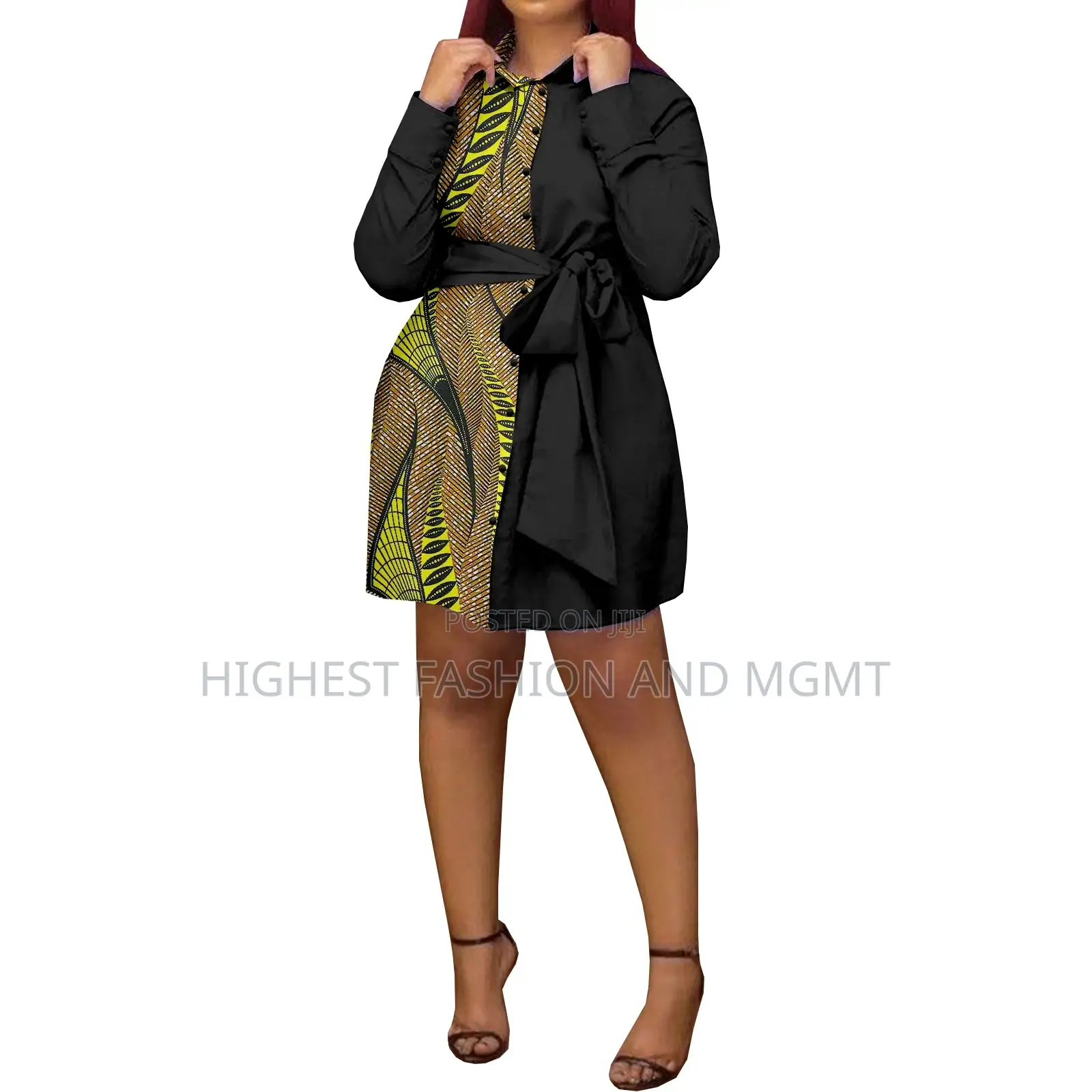 Button Down Ankara Dress