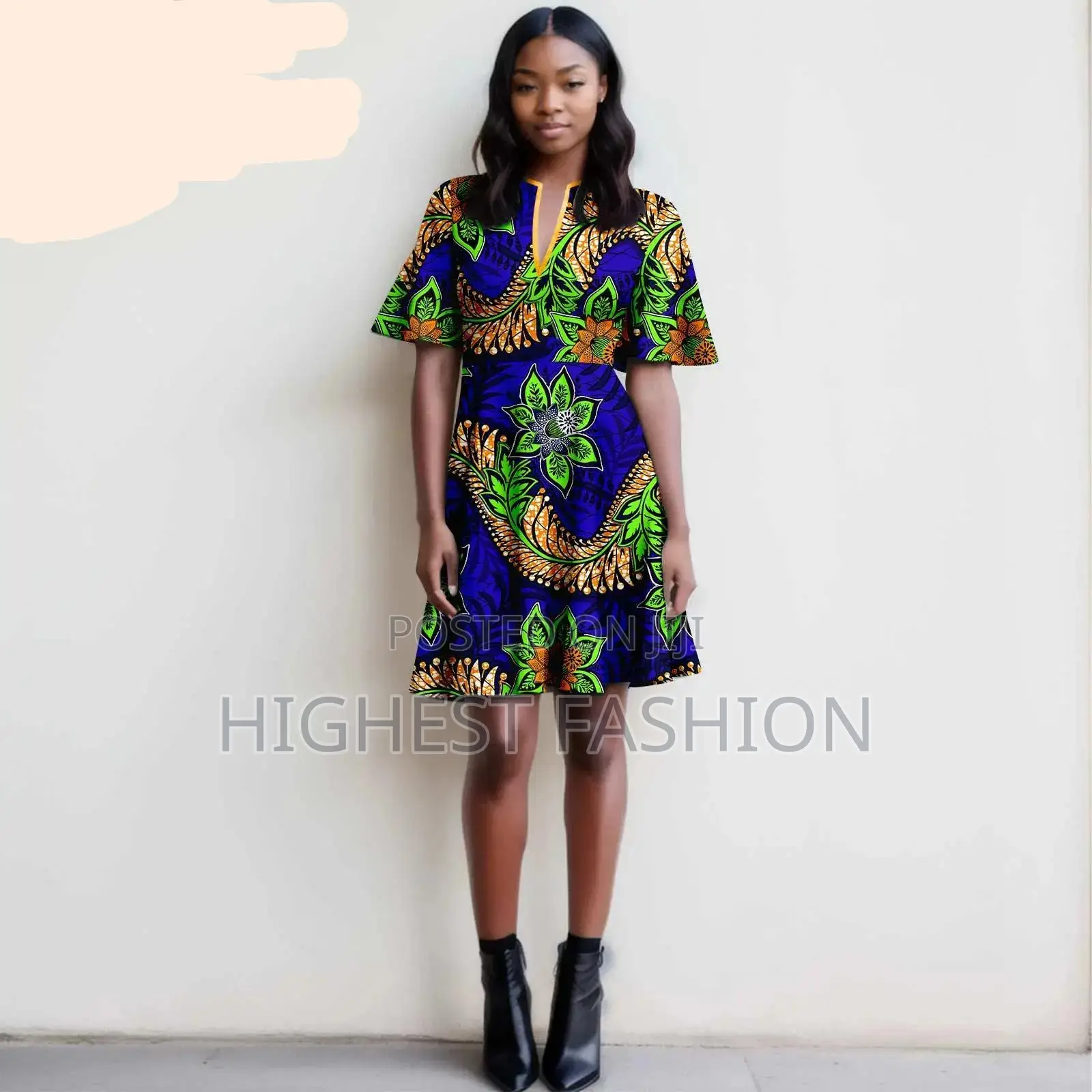 Short Sleeve Print Dress