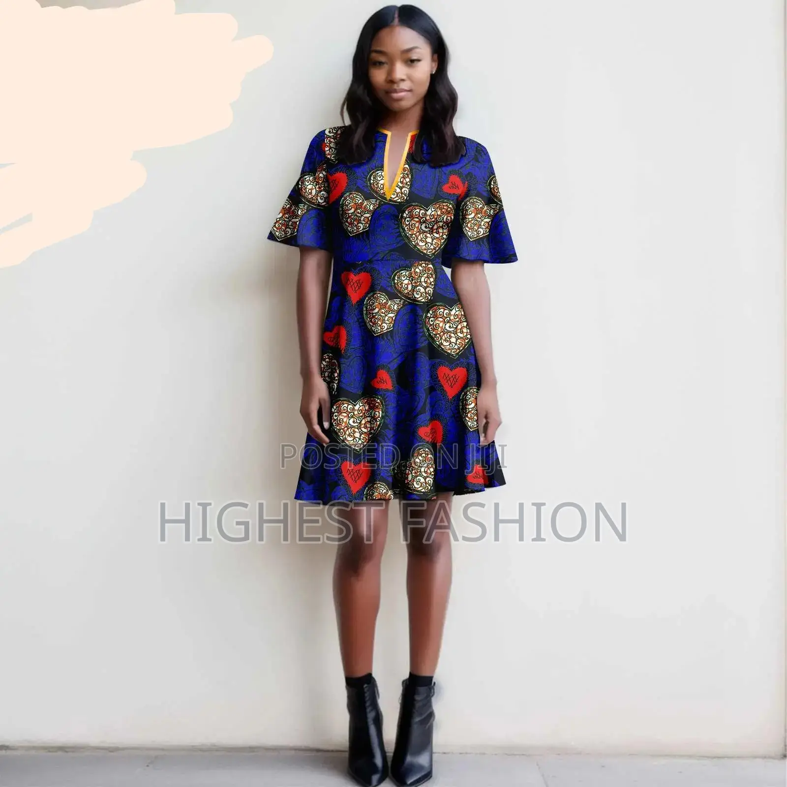 Short Sleeve Print Dress