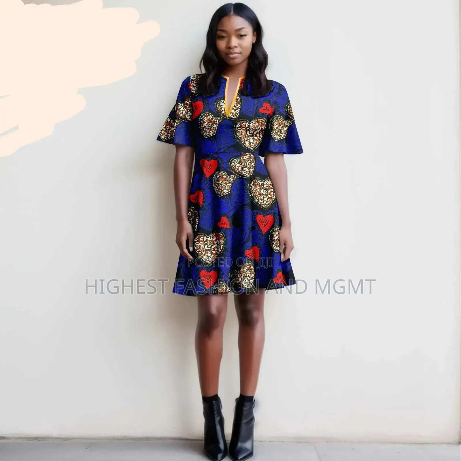 Short Sleeve Print Dress