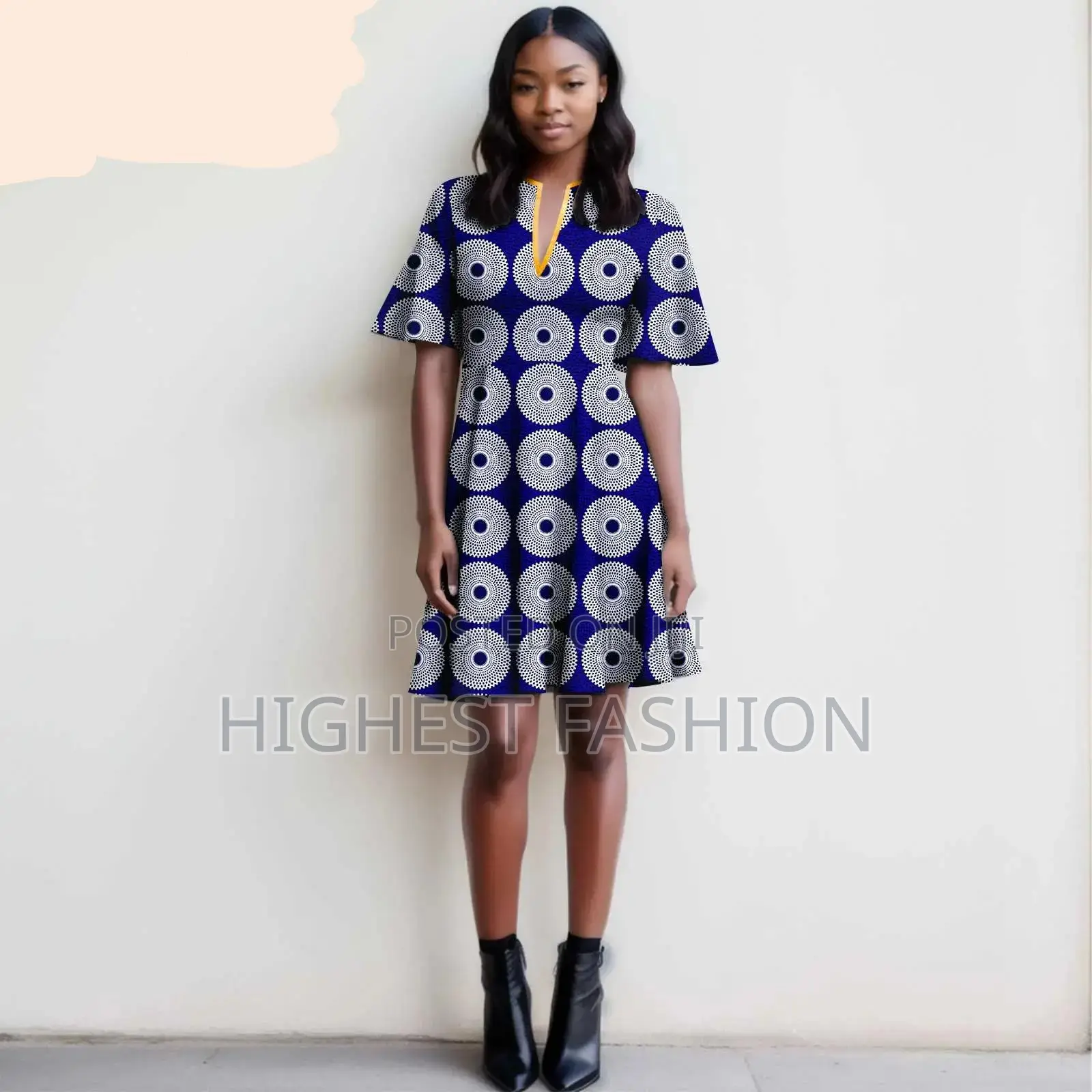 Short Sleeve Print Dress