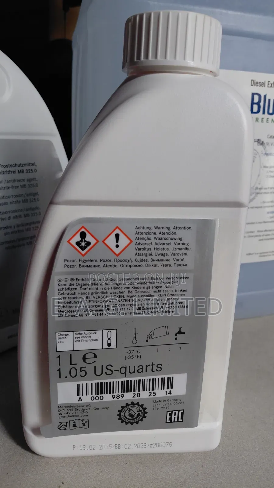 Mercedes-Benz Coolant/Antifreeze Agent, Mb 325.5 / 325.6, (Pink).
