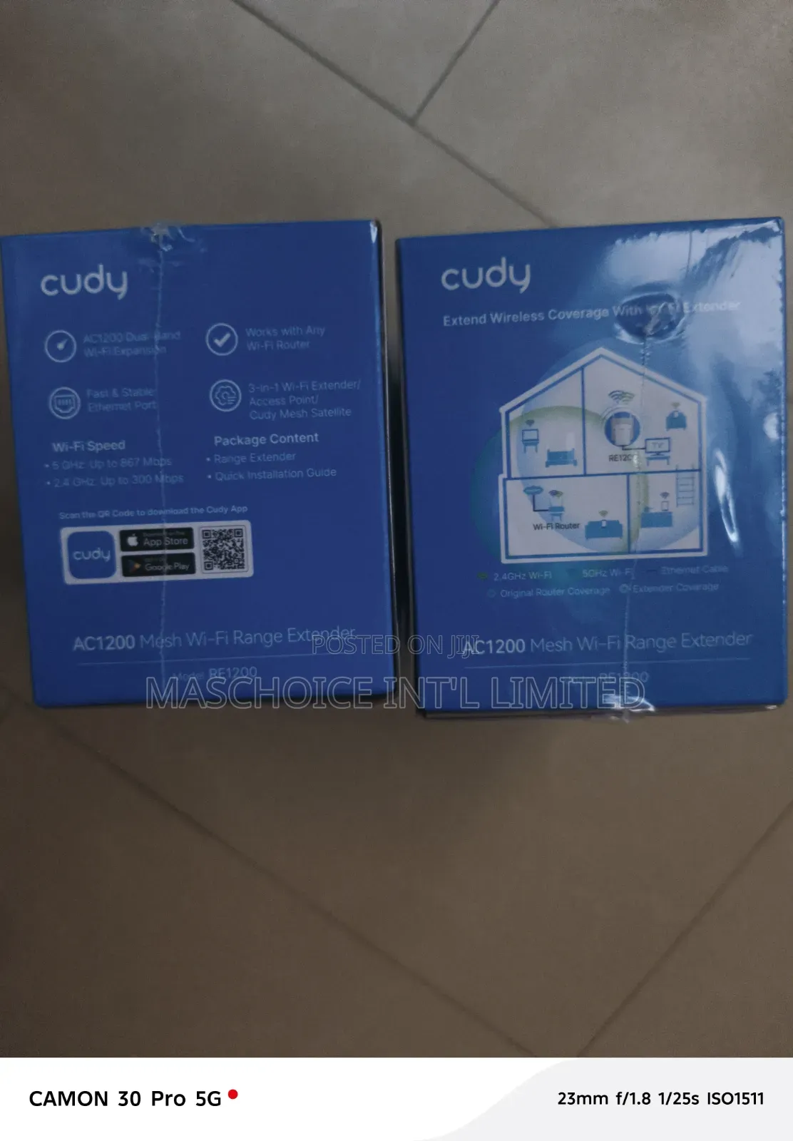 Cudy Ac1200 Wifi Extendersignal Booster, Dual Band 5ghz/2.4ghz