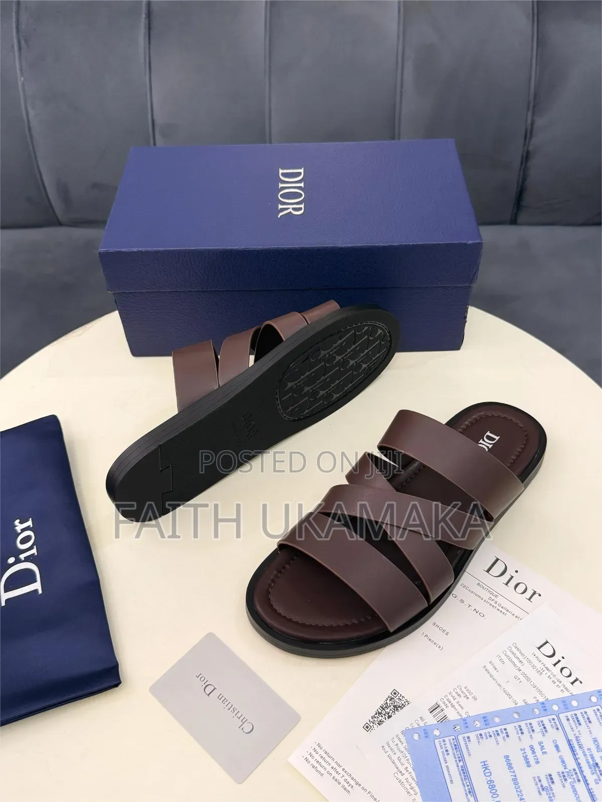 New Dior Leather Pam Slide for Men