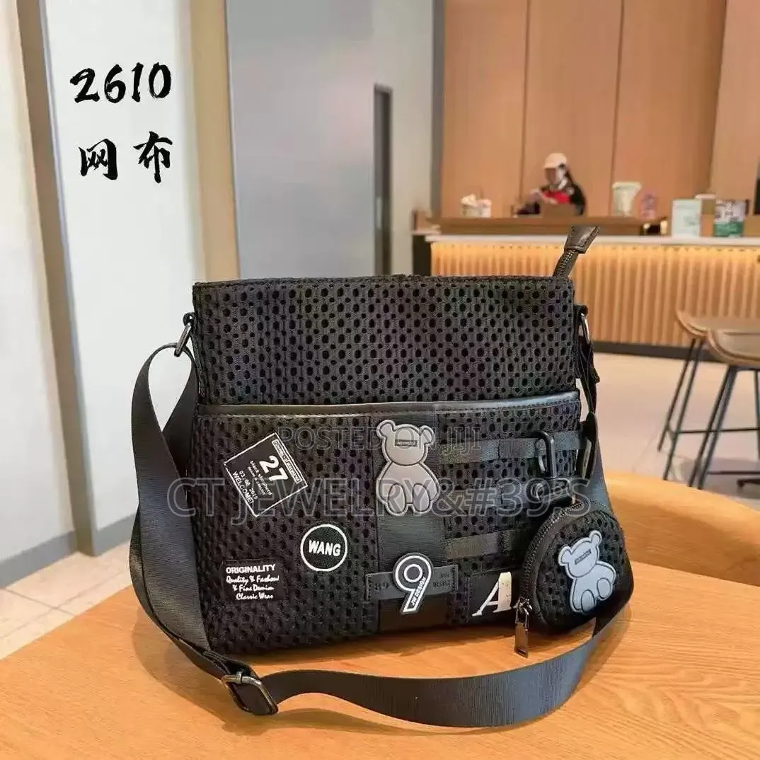Luxury Kaws Crossbody Bag Several Patches a Small Detachable Pouch