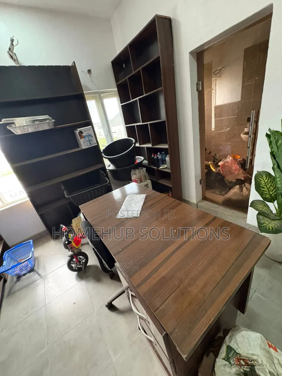 4 Food/Provision Store Racks With an Office Table