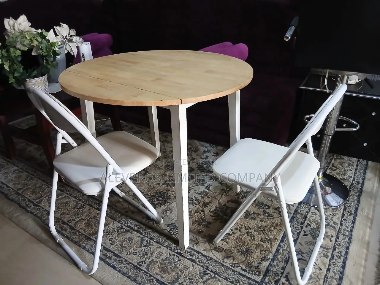 Foreign Used Set of Ikea Extendable Table and Collapsible Chair