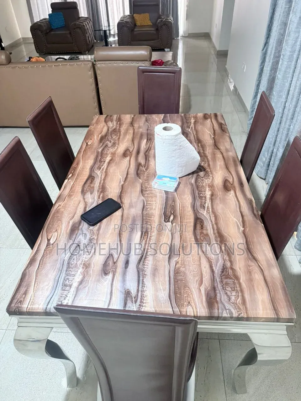 6 Seater Marble Top Dining Set