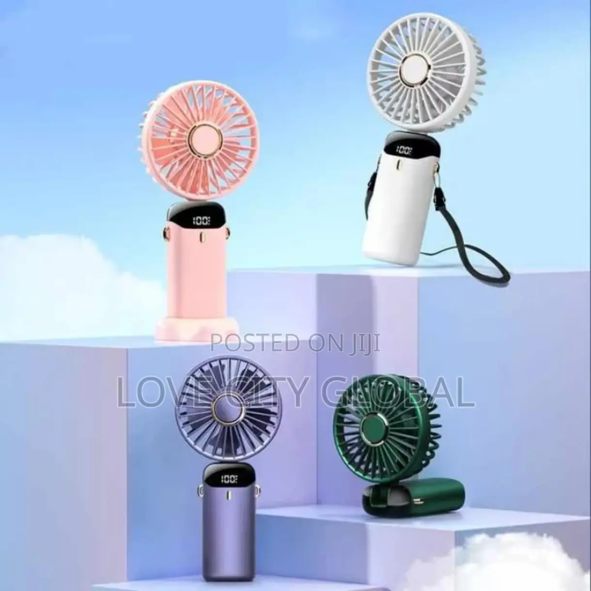 N16 Portable Display Rechargeable Mini Fan Handheld Fan Desktop, Stand