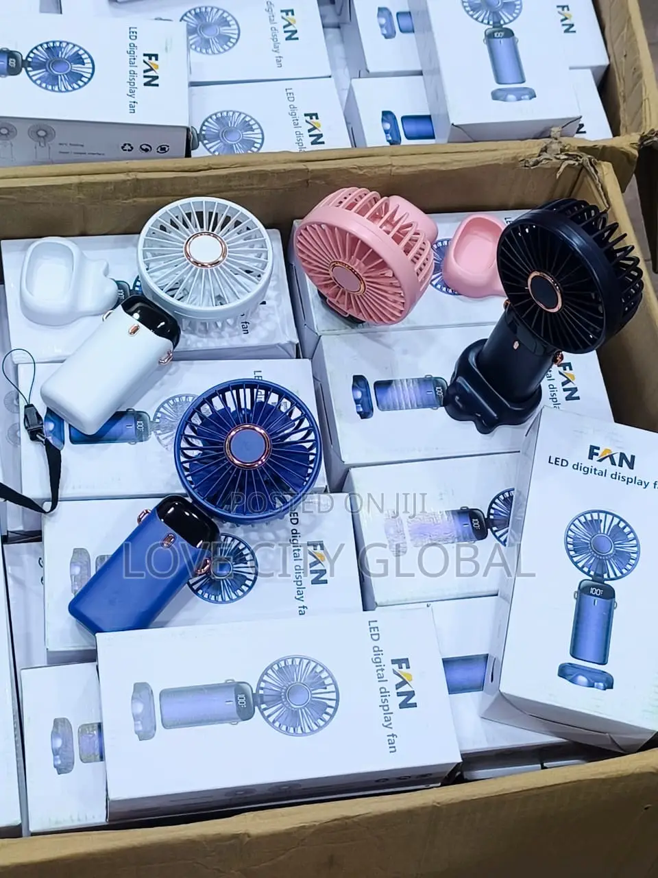 N16 Portable Display Rechargeable Mini Fan Handheld Fan Desktop, Stand