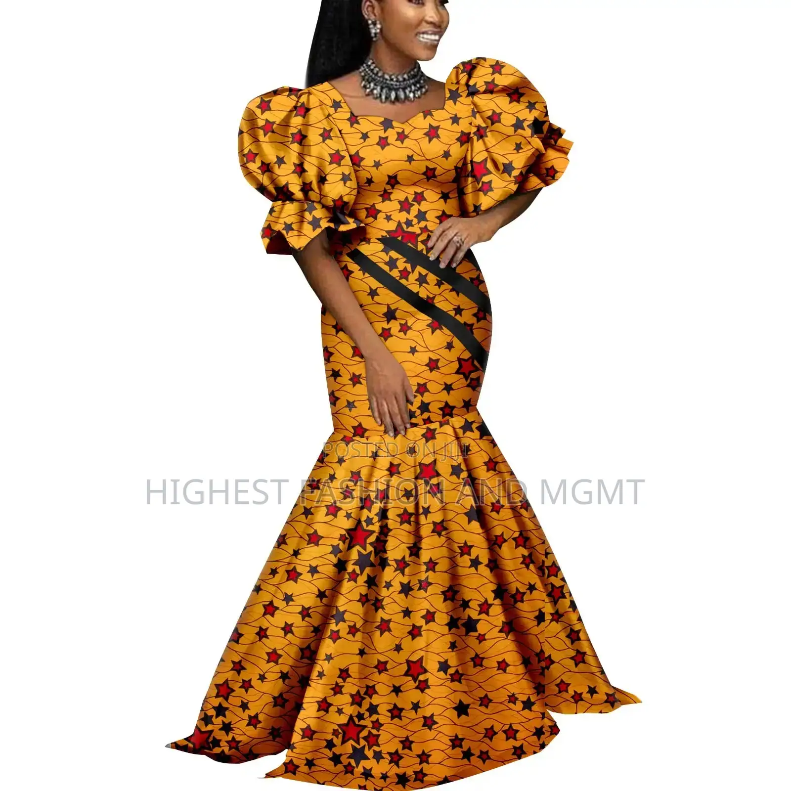 Ankara Bob Sleeve Dress