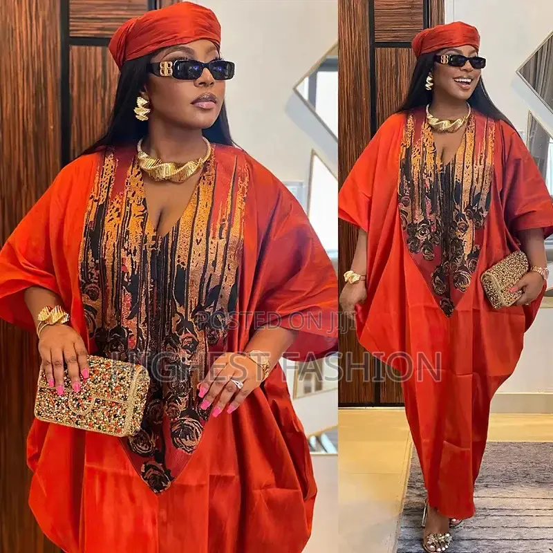 V-Neck Maxi Boubou Dress