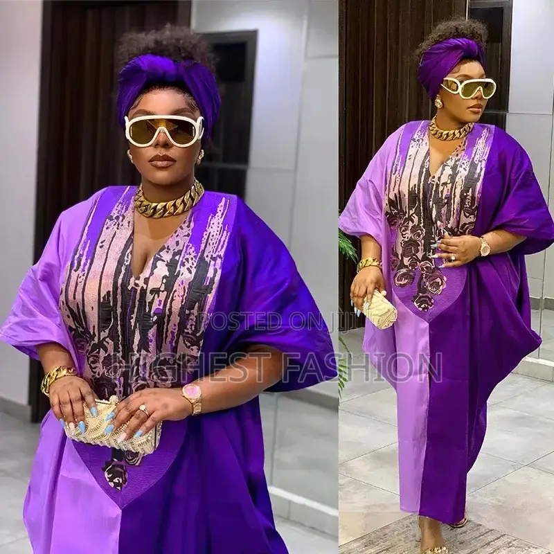 V-Neck Maxi Boubou Dress