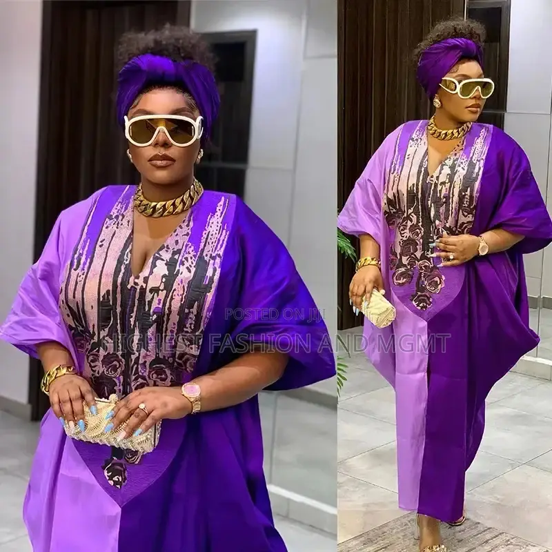 V-Neck Maxi Boubou Dress