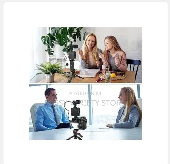 Tripod Phone Stand With Clip and Microphone Kit for Video Recording
