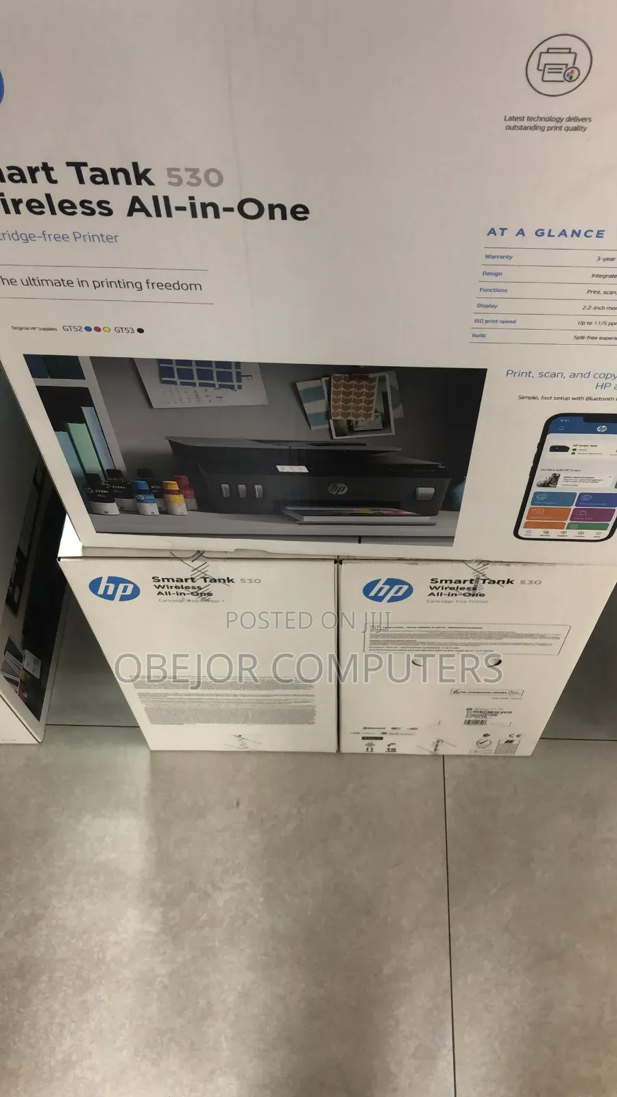 Hp Smart Tank 530 Wireless All in One Cartridge Free Printer