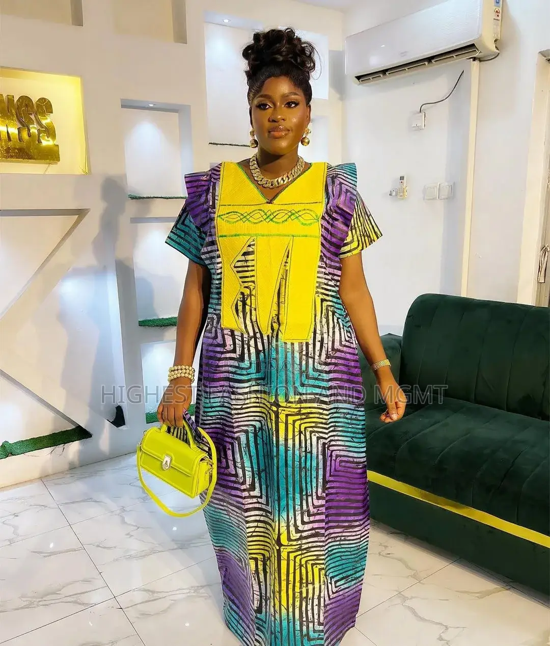 Long Embroidered Boubou Dress
