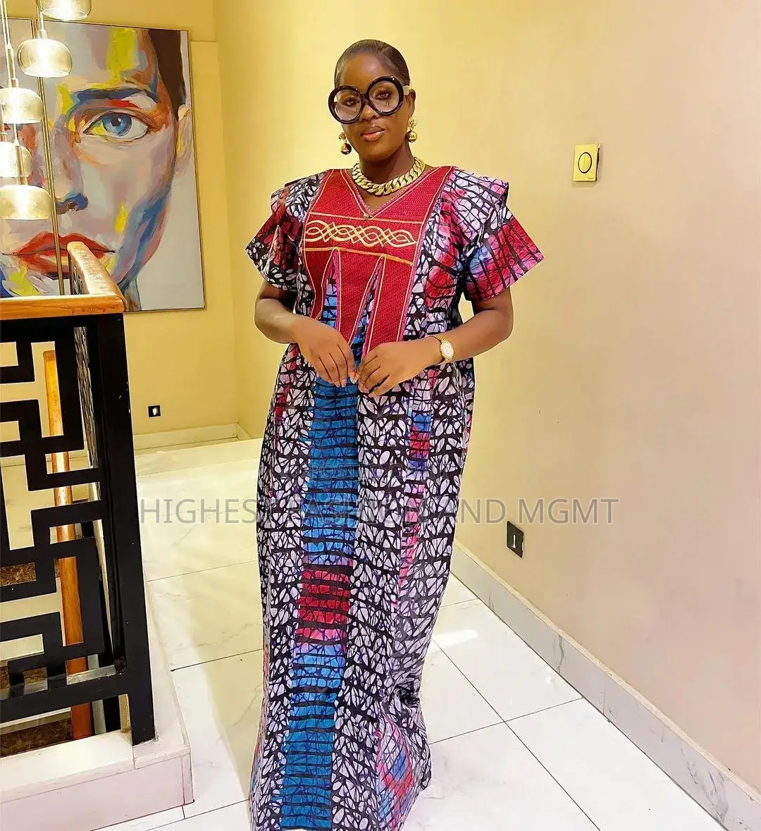 Long Embroidered Boubou Dress