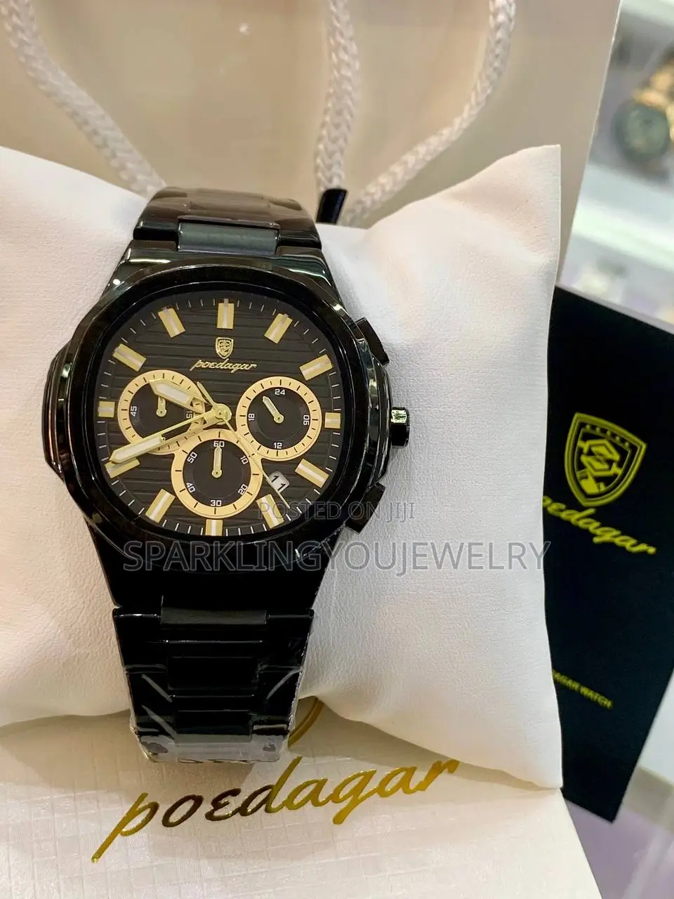 Black Poedagar Watch With Working Chronograph for Men