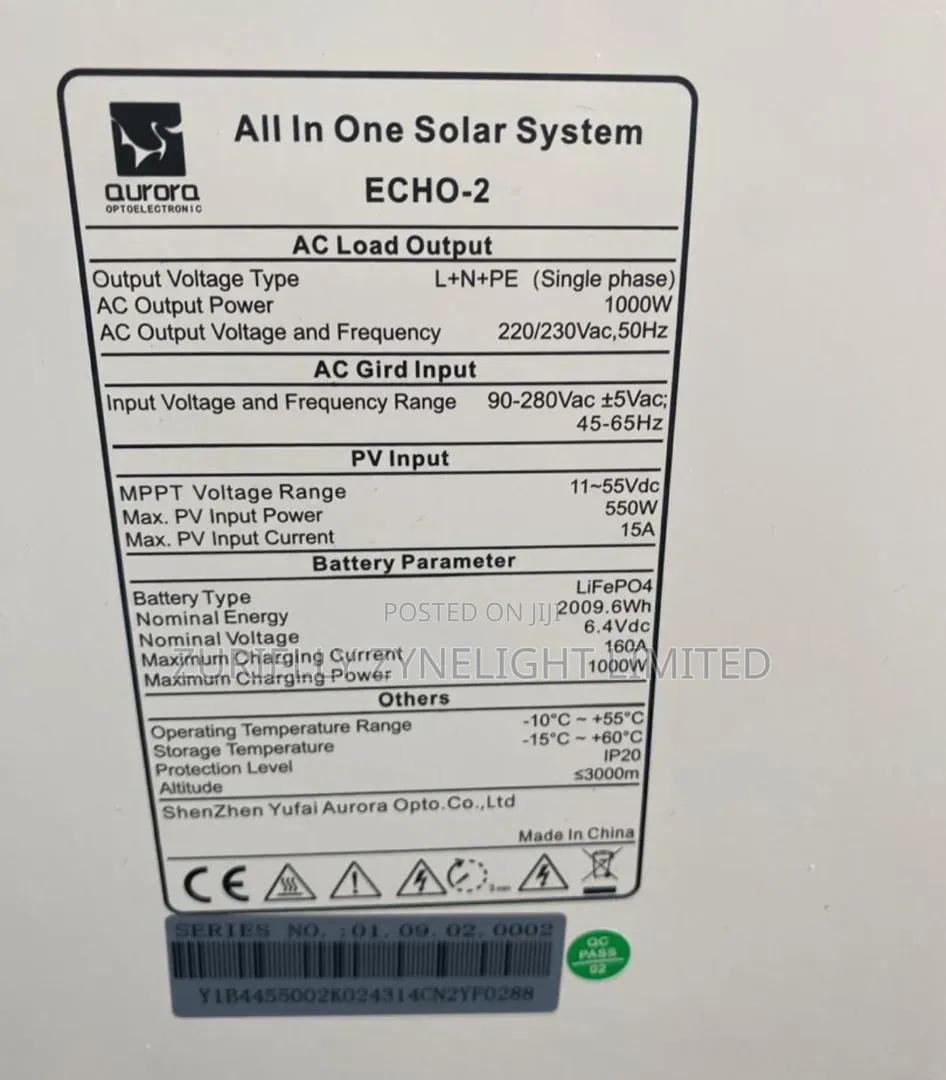 Aurora 1000w/2kwh Lithium Battery Solar Generator
