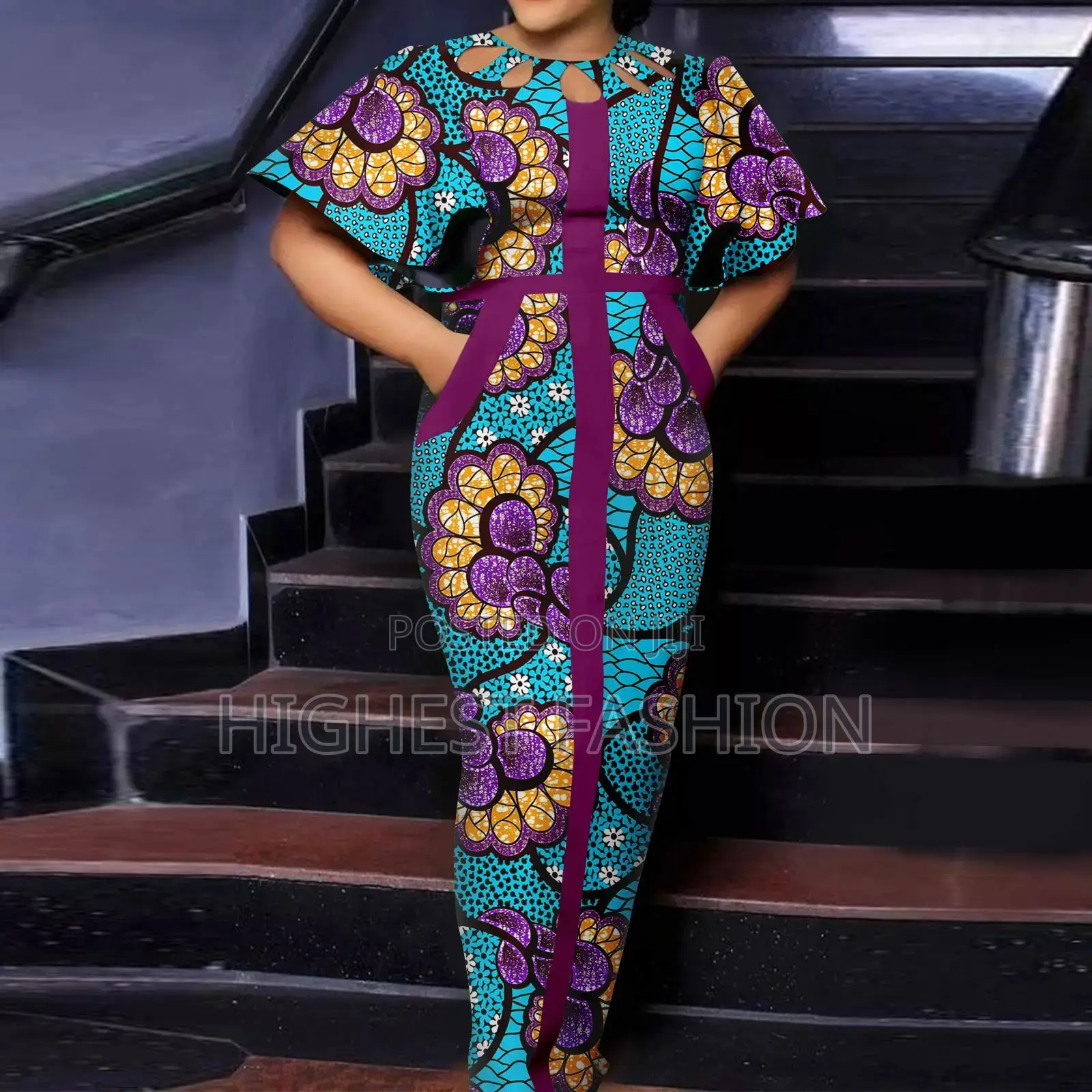 Half Sleeve Ankara Dress