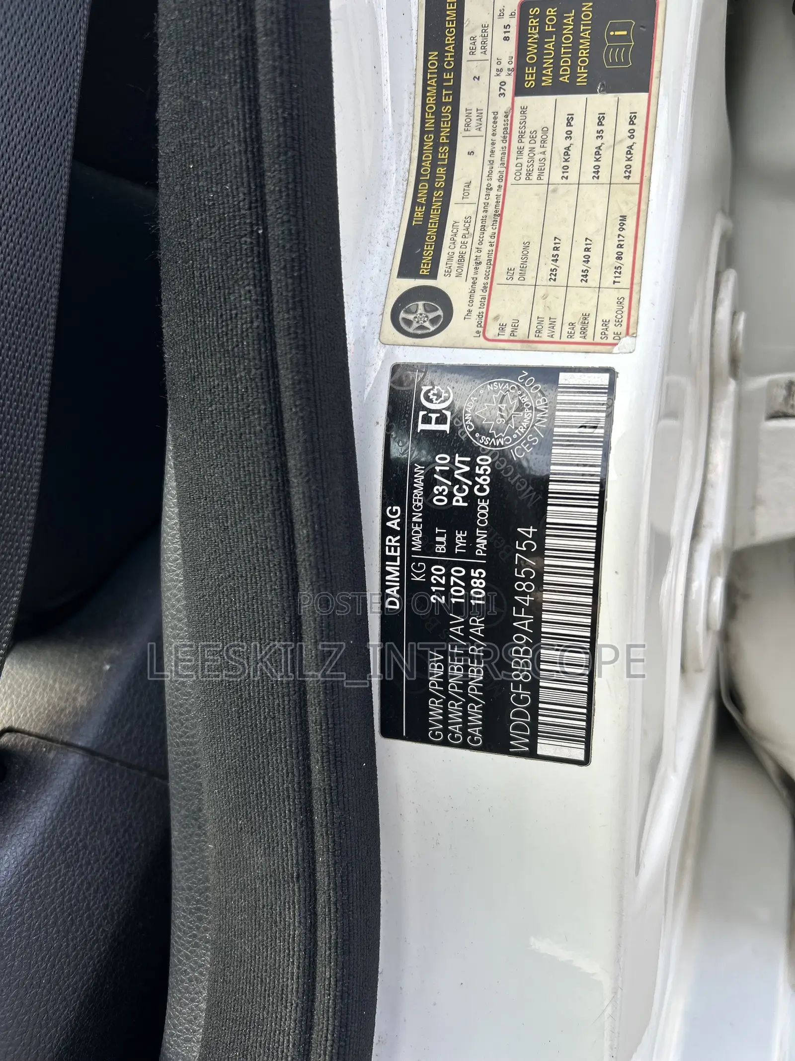 Mercedes-Benz C300 2010 White